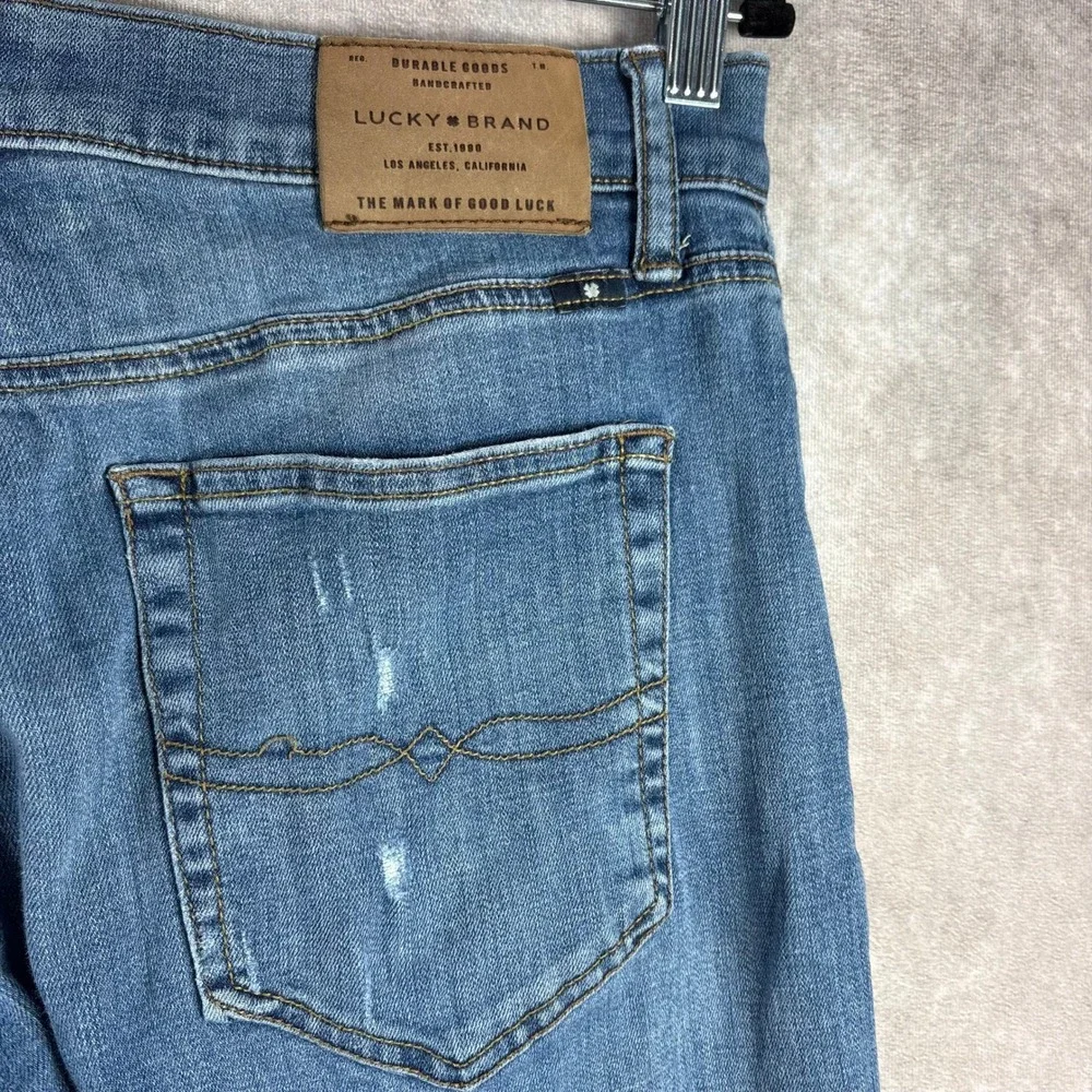 Lucky Brand Jeans Mens Size 32x30 Blue 121 Slim Distressed Denim Casual Stretch‎